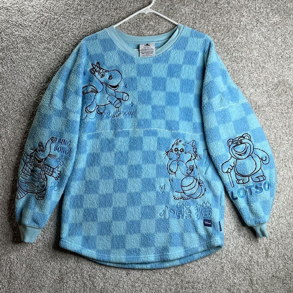 Disney Spirit Jersey Adult Small Blue Pixar Sulley Lotso Fuzzy Fluffy Fleece